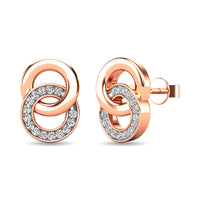 Thumbnail for Diamond 1/10 ct tw Circle Earrings in 10K Rose Gold