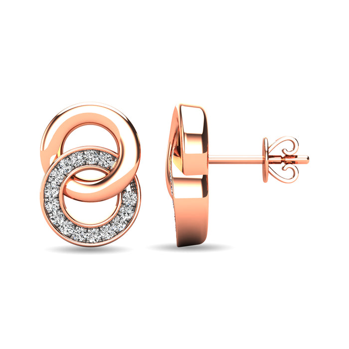 Diamond 1/10 ct tw Circle Earrings in 10K Rose Gold