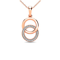 Thumbnail for Diamond 1/10 ct tw Circle Pendant in 10K Rose Gold