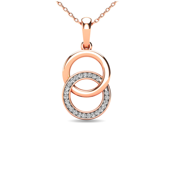 Diamond 1/10 ct tw Circle Pendant in 10K Rose Gold