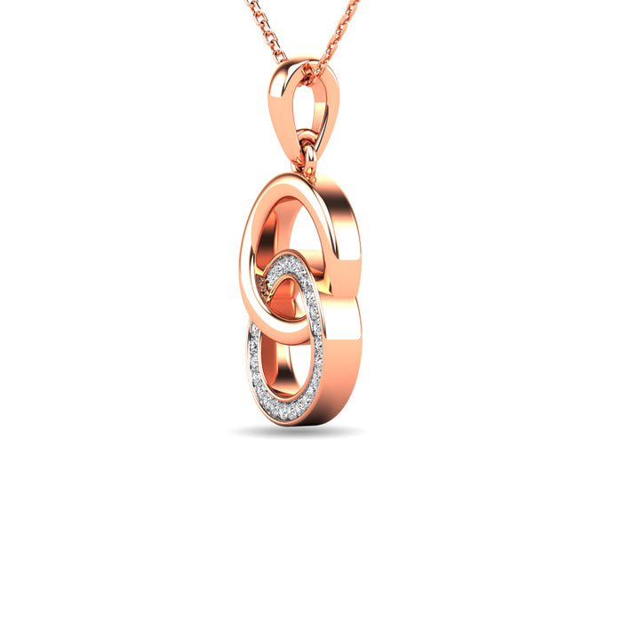 Diamond 1/10 ct tw Circle Pendant in 10K Rose Gold