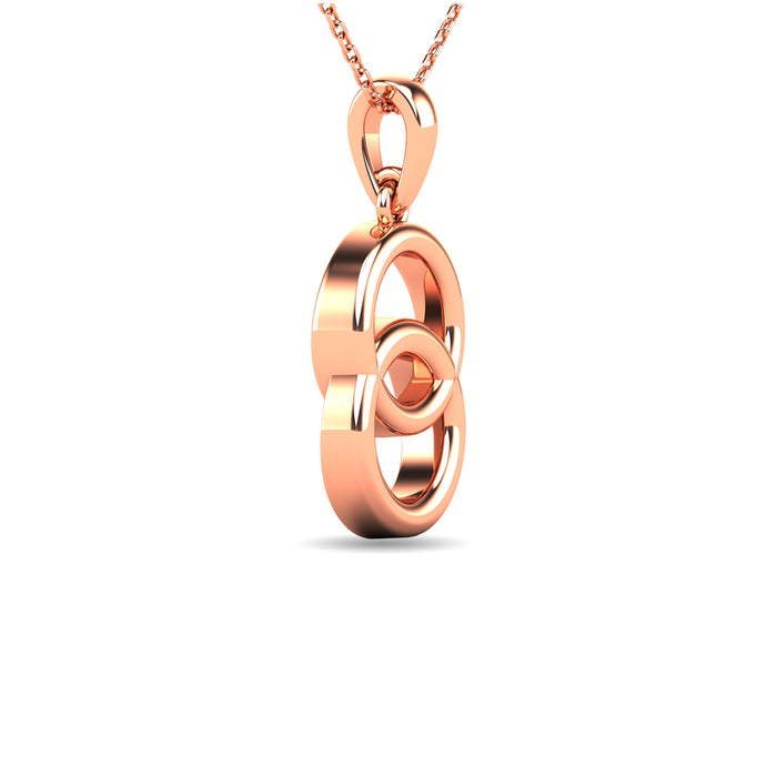 Diamond 1/10 ct tw Circle Pendant in 10K Rose Gold