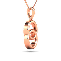 Thumbnail for Diamond 1/10 ct tw Circle Pendant in 10K Rose Gold