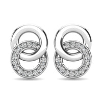 Thumbnail for Diamond 1/10 ct tw Circle Earrings in 10K White Gold
