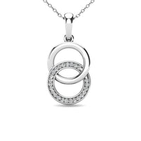 Thumbnail for Diamond 1/10 ct tw Circle Pendant in 10K White Gold