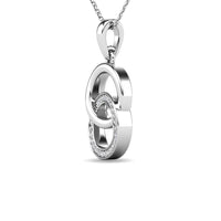 Thumbnail for Diamond 1/10 ct tw Circle Pendant in 10K White Gold
