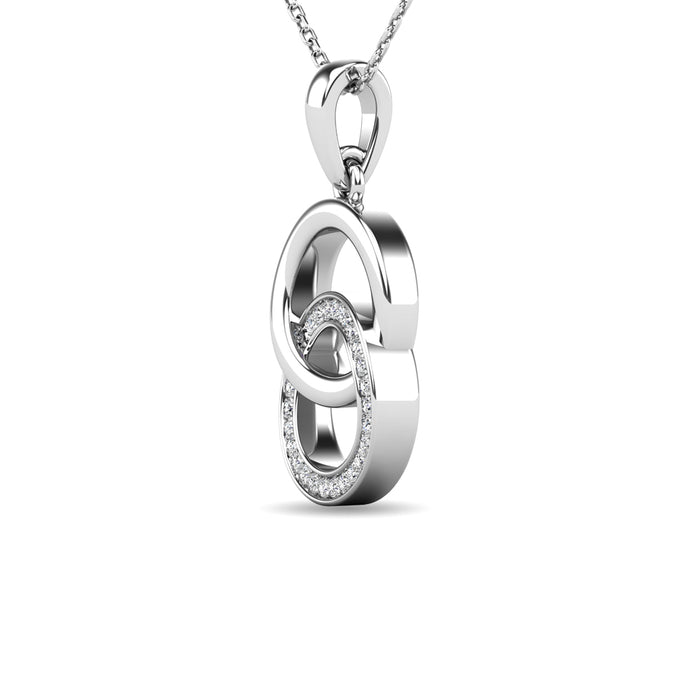 Diamond 1/10 ct tw Circle Pendant in 10K White Gold