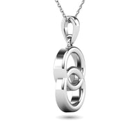 Thumbnail for Diamond 1/10 ct tw Circle Pendant in 10K White Gold