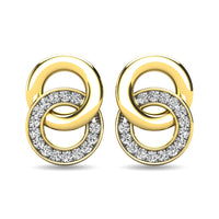 Thumbnail for Diamond 1/10 ct tw Circle Earrings in 10K Yellow Gold