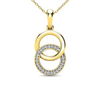 Thumbnail for Diamond 1/10 ct tw Circle Pendant in 10K Yellow Gold