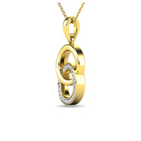 Thumbnail for Diamond 1/10 ct tw Circle Pendant in 10K Yellow Gold