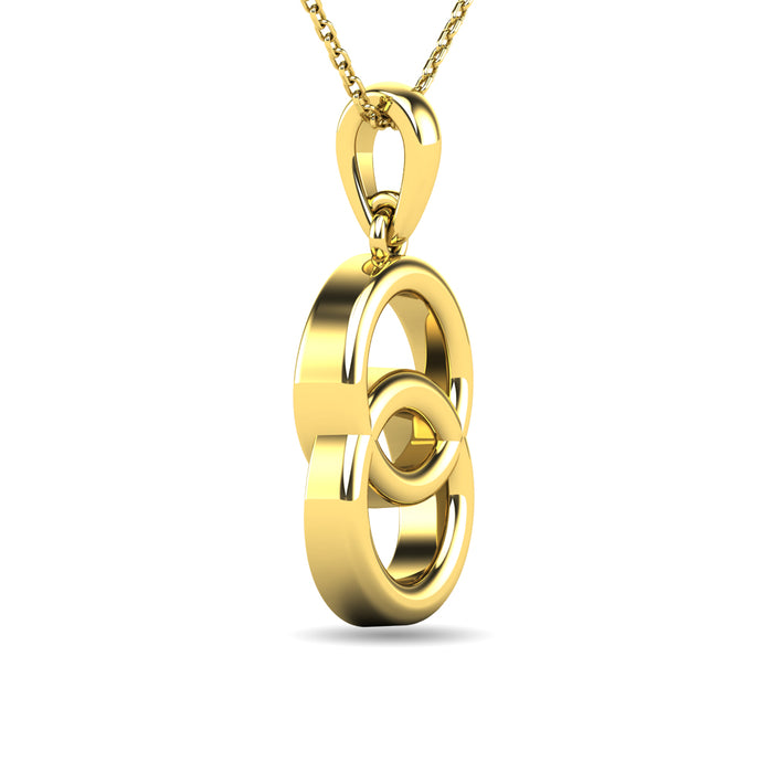 Diamond 1/10 ct tw Circle Pendant in 10K Yellow Gold