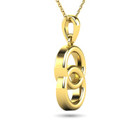 Thumbnail for Diamond 1/10 ct tw Circle Pendant in 10K Yellow Gold