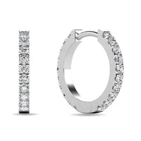 Thumbnail for Diamond 5/8 ct tw Hoop Earrings in 10K White Gold