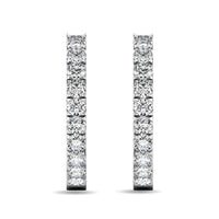 Thumbnail for Diamond 5/8 ct tw Hoop Earrings in 10K White Gold