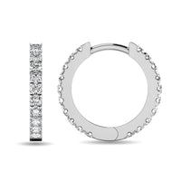 Thumbnail for Diamond 5/8 ct tw Hoop Earrings in 10K White Gold
