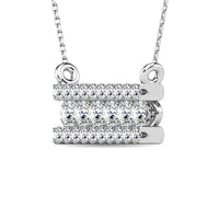 Thumbnail for Diamond 1/4 ct tw Bar Necklace in 14K White Gold