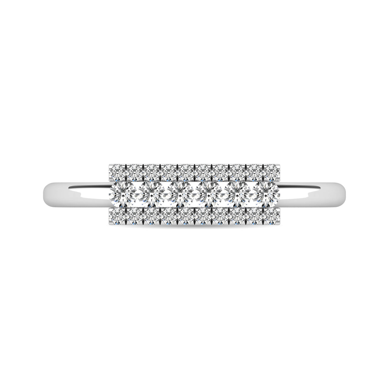 Diamond 1/4 ct tw Bar Ring in 14K White Gold