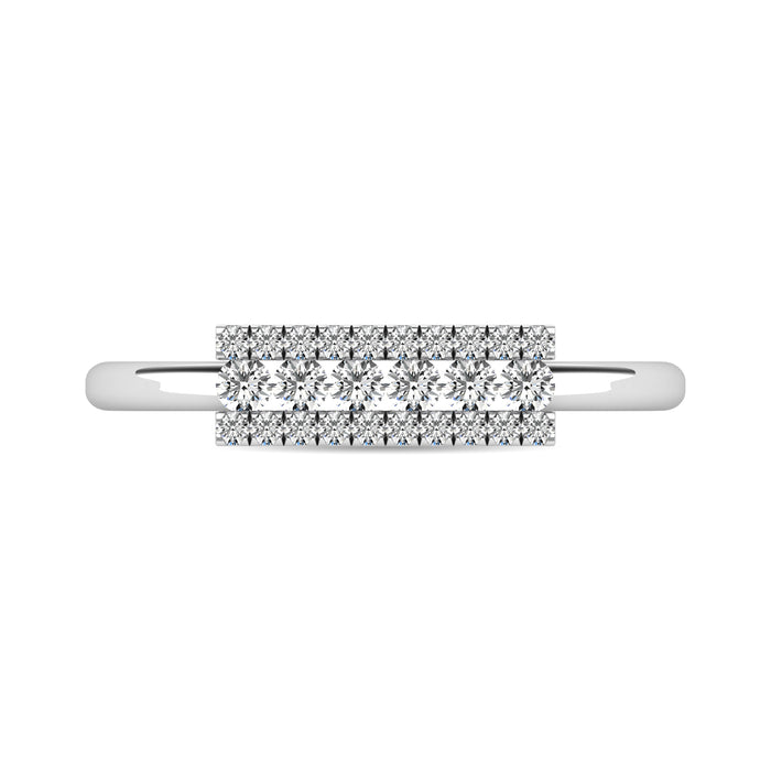 Diamond 1/4 ct tw Bar Ring in 14K White Gold