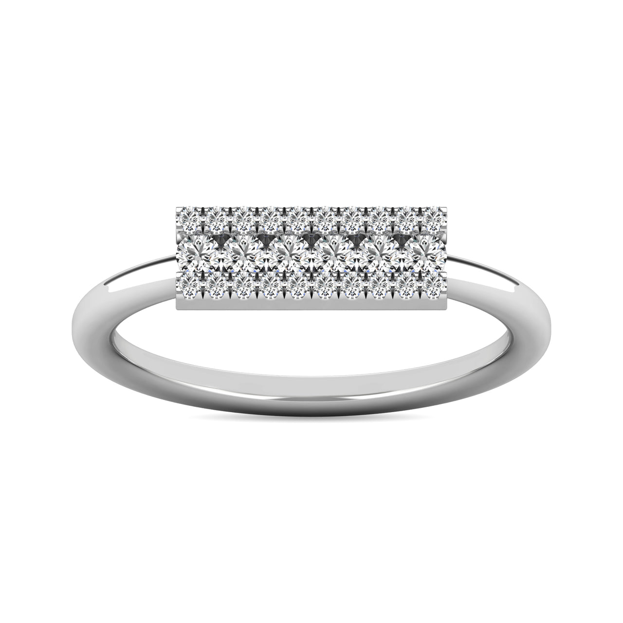 Diamond 1/4 ct tw Bar Ring in 14K White Gold