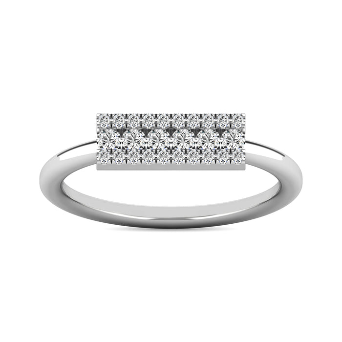 Diamond 1/4 ct tw Bar Ring in 14K White Gold