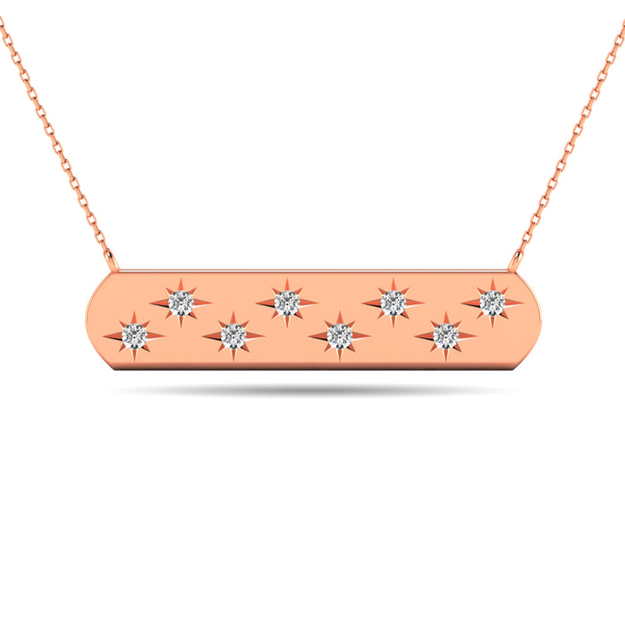 Diamond 1/8 ct tw Bar Pendant in 14K Rose Gold