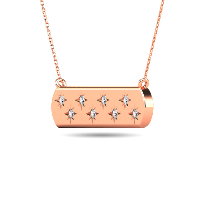 Diamond 1/8 ct tw Bar Pendant in 14K Rose Gold