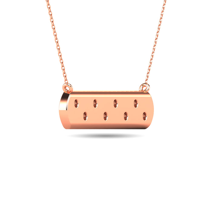 Diamond 1/8 ct tw Bar Pendant in 14K Rose Gold