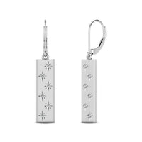 Thumbnail for Diamond 1/5 ct tw Bar Earrings in 14K White Gold