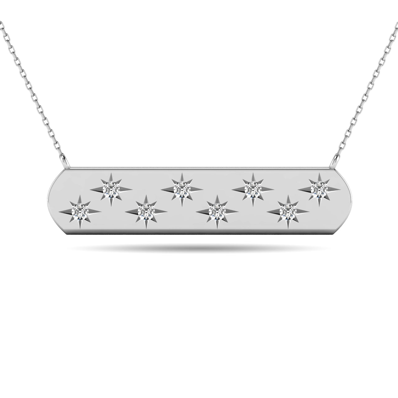 Diamond 1/8 ct tw Bar Pendant in 14K White Gold
