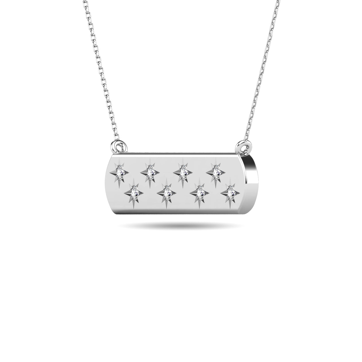 Diamond 1/8 ct tw Bar Pendant in 14K White Gold