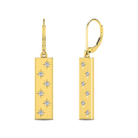 Thumbnail for Diamond 1/5 ct tw Bar Earrings in 14K Yellow Gold