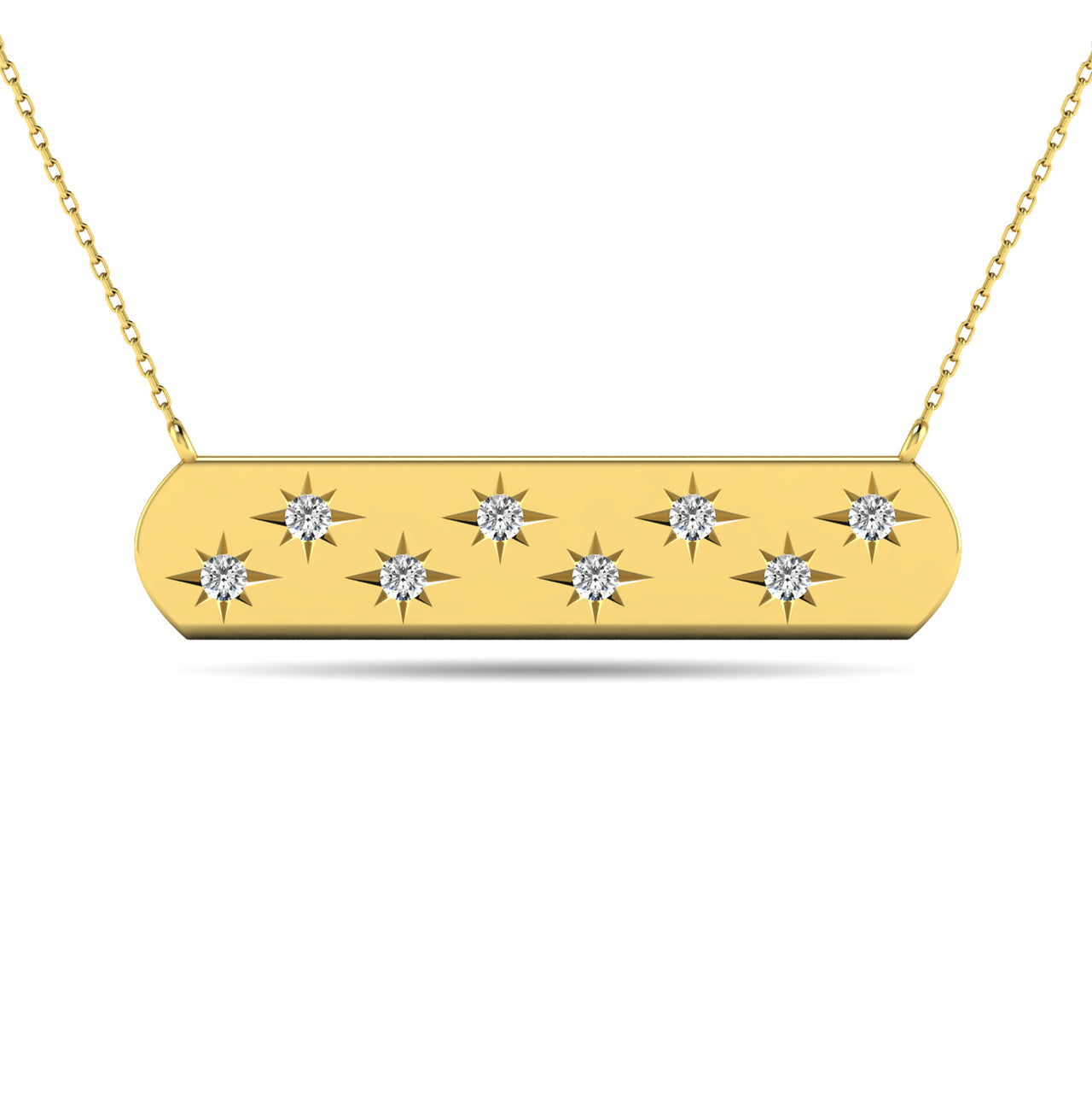 Diamond 1/8 ct tw Bar Pendant in 14K Yellow Gold