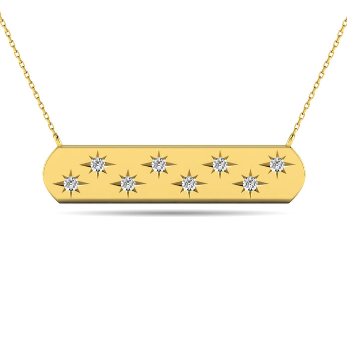 Diamond 1/8 ct tw Bar Pendant in 14K Yellow Gold