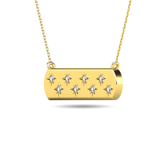 Diamond 1/8 ct tw Bar Pendant in 14K Yellow Gold