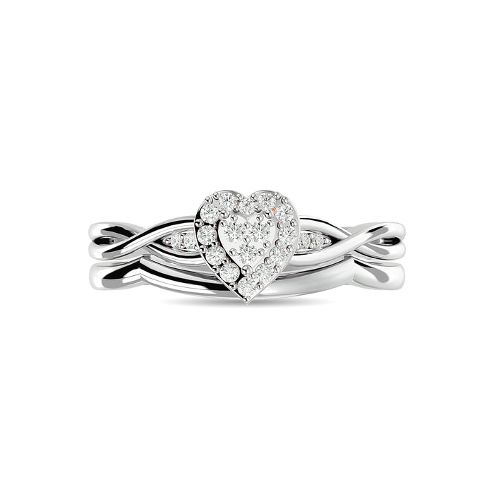 Diamond 1/6 Ct.Tw. Heart Bridal in 10K White Gold