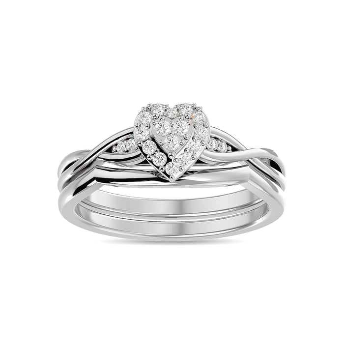 Diamond 1/6 Ct.Tw. Heart Bridal in 10K White Gold