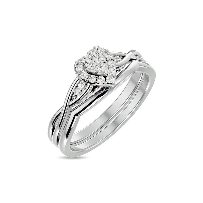 Diamond 1/6 Ct.Tw. Heart Bridal in 10K White Gold