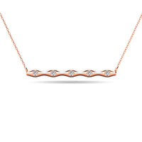 Thumbnail for Diamond 1/20 ct tw Bar Necklace in 10K Rose Gold