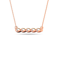 Thumbnail for Diamond 1/20 ct tw Bar Necklace in 10K Rose Gold