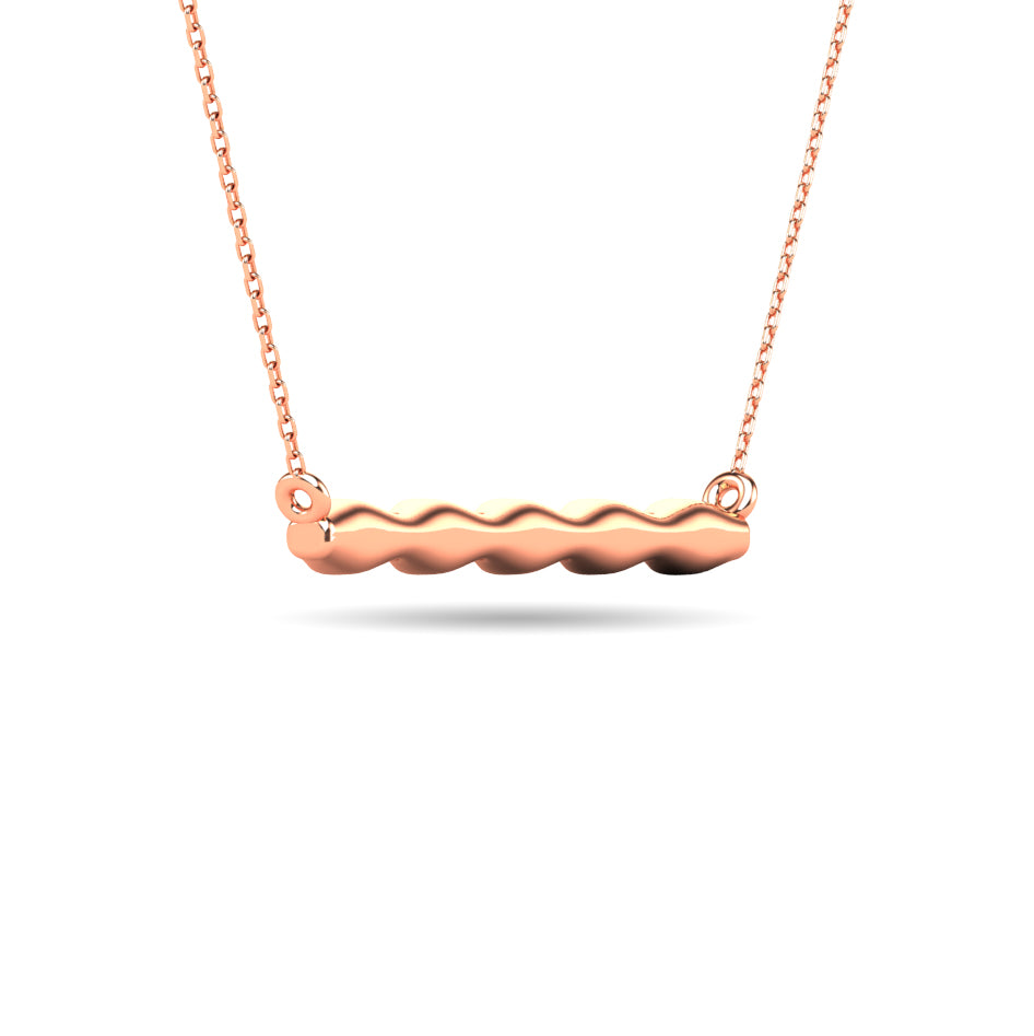 Diamond 1/20 ct tw Bar Necklace in 10K Rose Gold