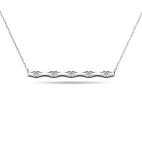 Thumbnail for Diamond 1/20 ct tw Bar Necklace in 10K White Gold