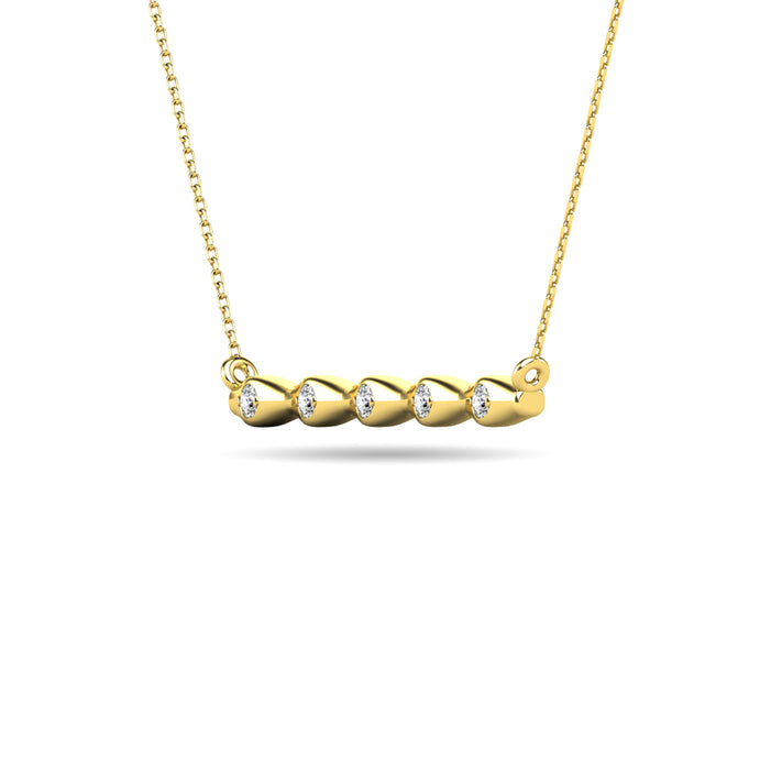 Diamond 1/20 ct tw Bar Necklace in 10K Yellow Gold