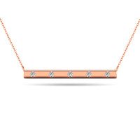 Thumbnail for Diamond 1/20 ct tw Bar Necklace in 10K Rose Gold