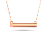 Thumbnail for Diamond 1/20 ct tw Bar Necklace in 10K Rose Gold