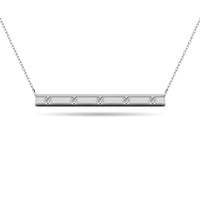 Thumbnail for Diamond 1/20 ct tw Bar Necklace in 10K White Gold