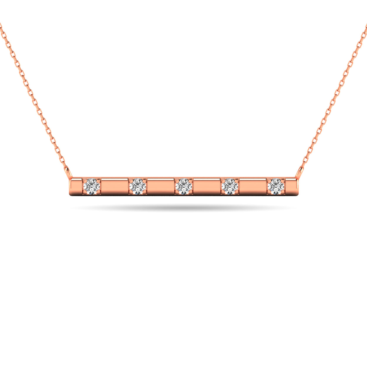 Diamond 1/20 ct tw Bar Necklace in 10K White Gold