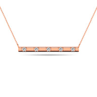 Thumbnail for Diamond 1/20 ct tw Bar Necklace in 10K White Gold
