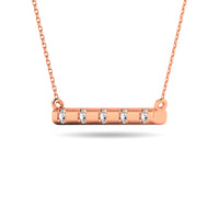 Thumbnail for Diamond 1/20 ct tw Bar Necklace in 10K White Gold