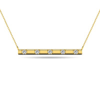 Thumbnail for Diamond 1/20 ct tw Bar Necklace in 10K Yellow Gold